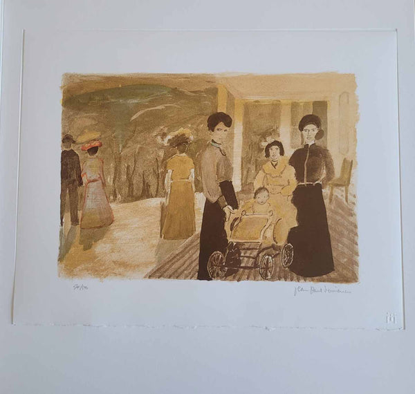 Les Jours A Kent House, 1905 by Jean-Paul Lemieux 14 X 18 Inches (Lithograph Signed and Numbered by the Artist 54/100)