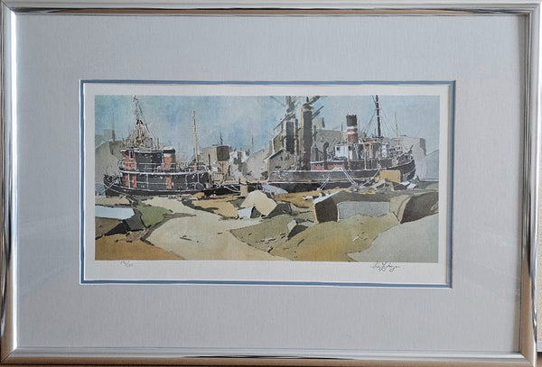 The Port by Arto Yuzbasiyan - 20 X 29 Inches (Framed Etching Numbered & Signed) 175/500