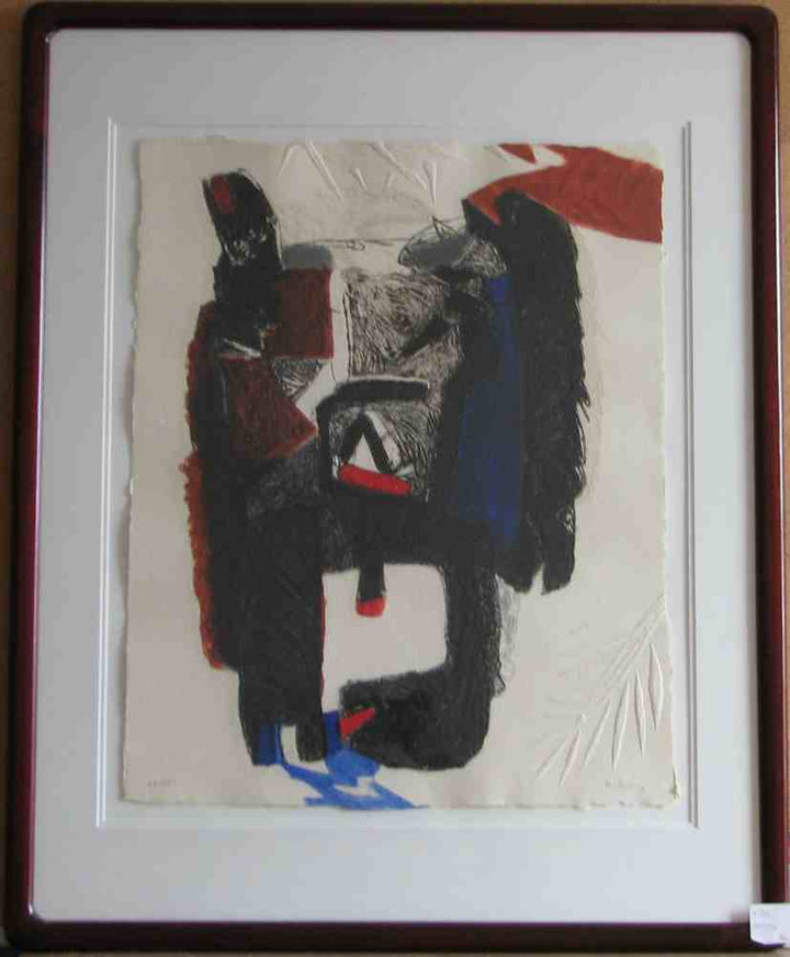 Présence, 1985 by Serge Hélénon - 25 X 31 Inches (Framed Etching Numbered & Signed) 32/95