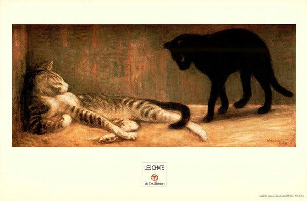 Male and Female Cat, 1903 by Steinlen - 16 X 24 Inches (Art Print)