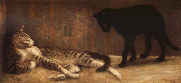 Male and Female Cat, 1903 by Théophile-Alexandre Steinlen - 33 X 54 Inches (Art Print)