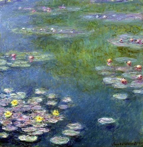 Waterlilies at Giverny, 1908 by Claude Monet - 36 X 48 Inches (Art Print)