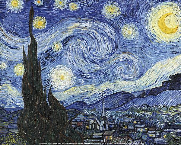Starry Night , 1889 by Vincent Van Gogh - 36 X 48 Inches (Art Print)