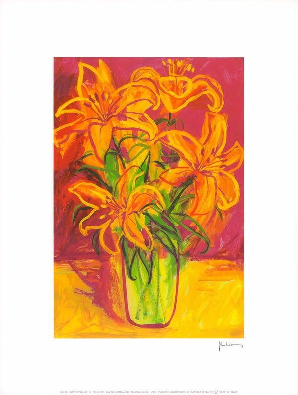 Vase with Liliums, 1998 by Muher - 12 X 16 Inches (Art Print)