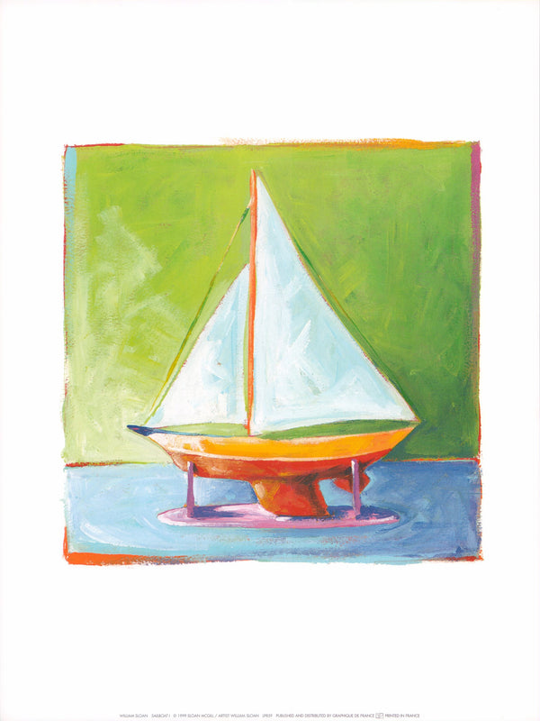 Sailboat I, 1999 by William Sloan - 12 X 16 Inches (Art Print)