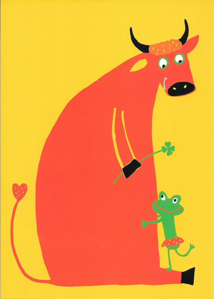 L'Amour d'un Boeuf et d'une Grenouille by Andrée Prigent - 8 X 6 Inches (10 Postcards)