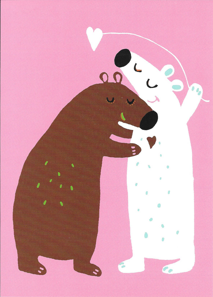 L'Amour d'un Ours Brun et d'un Ours Blanc by Andrée Prigent - 8 X 6 Inches (10 Postcards)