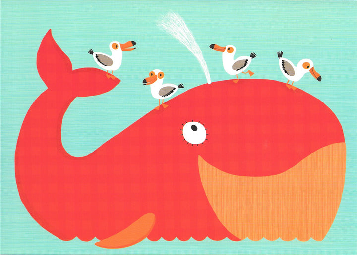 La Baleine et les Mouettes by Nathalie Choux - 8 X 6 Inches (10 Postcards)