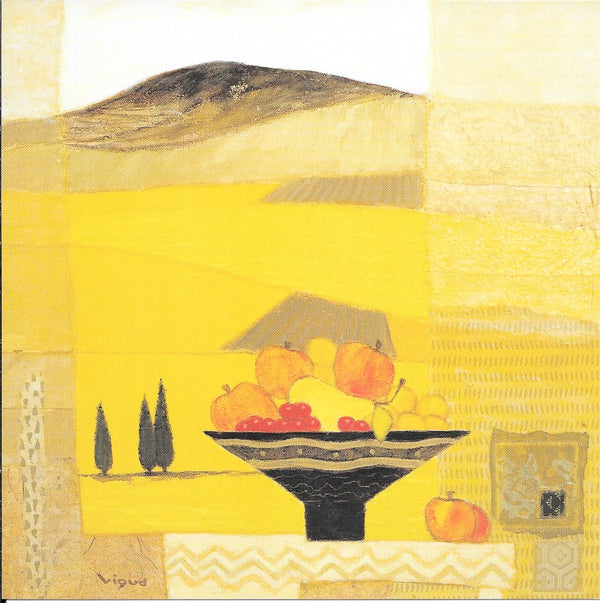 Landscape with Yellows by André Vigud - 6 X 6 Inches (10 Postcards)