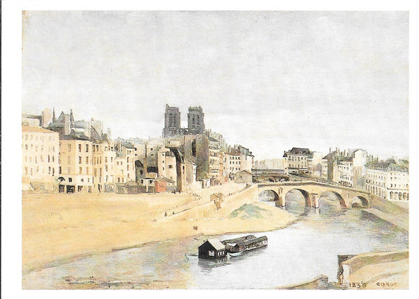 Le Quai des Orfèvres et le Pont Saint-Michel, 1883 by Jean Baptiste Corot - 4 X 6 Inches (10 Postcards)