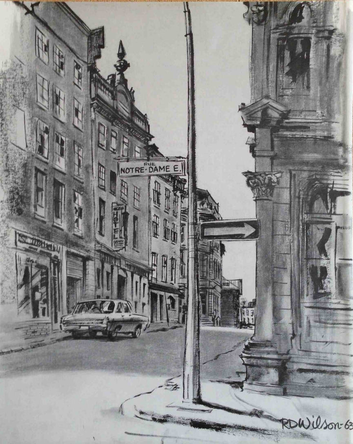 Rue Notre-Dame Est (Vieux Port de Montréal), 1963 by R. D. Wilson - 13 X 16 inches (Art Print)