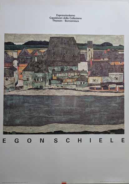 Houses on the River: The Old Town, 1914 by Egon Schiele - 39 X 55 Inches (Art Print)