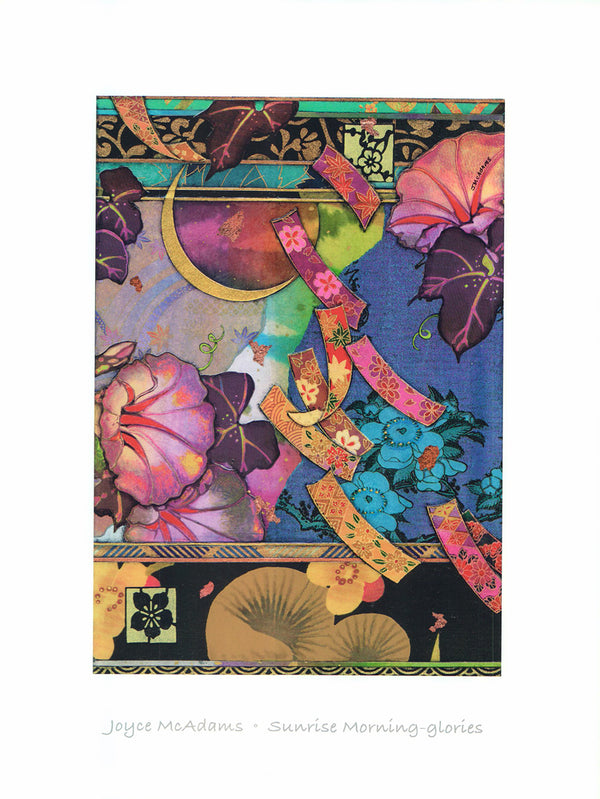 Sunrise Morning-Glories by Joyce McAdams - 14 X 18 Inches (Art Print)