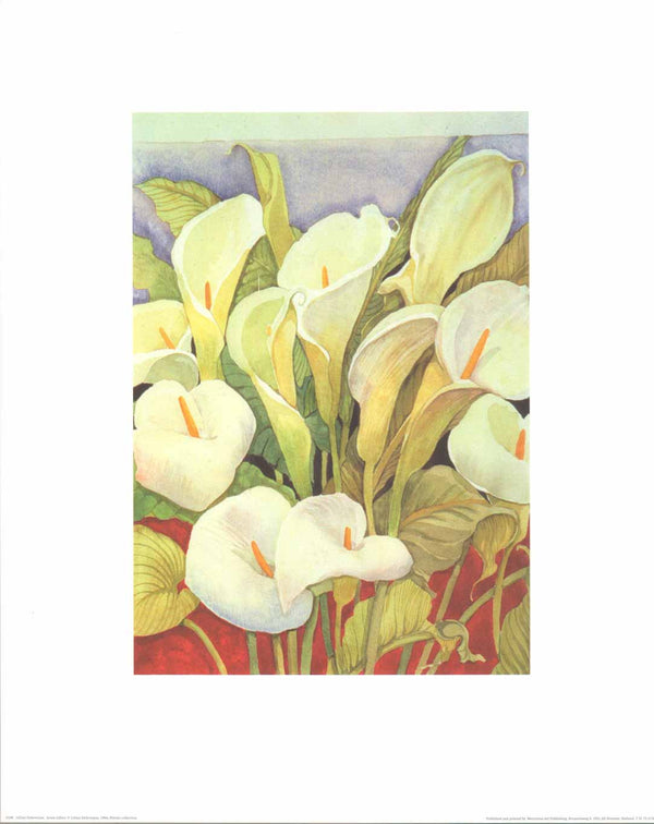 Arum Lillies by Lillian Delevoryas - 16 X 20 Inches (Watercolour / Aquarelle)