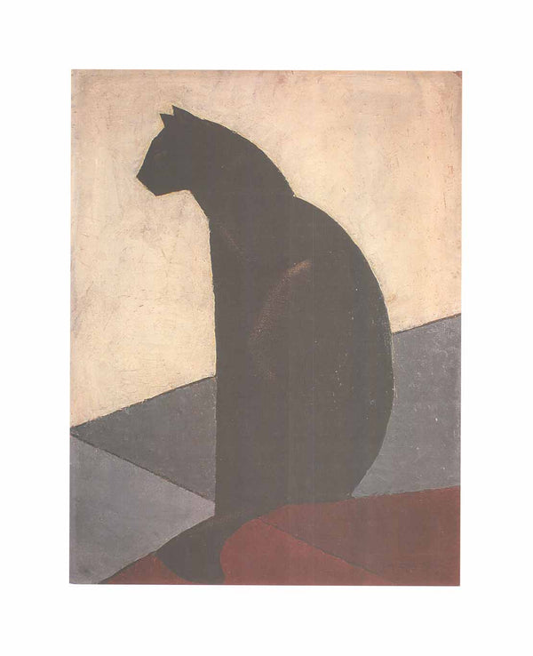 Black Cat Profile, 1924 by Marcel-Louis Baugniet - 20 X 24 Inches (Watercolour / Aquarelle)