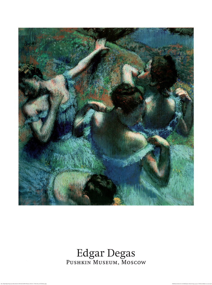 Blue Dancers by Edgar Degas - 24 X 32 Inches (Offset Lithograph)