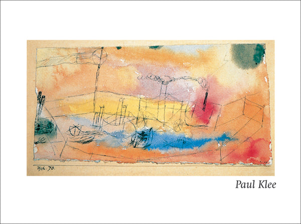 The Fish in the Harbor by Paul Klee - 24 X 32 Inches (Watercolour / Aquarelle)