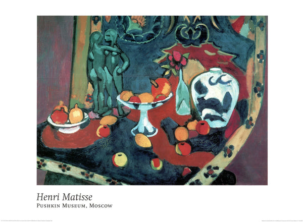 Still Life with Fruit on a Bronze Statue by Henri Matisse - 24 X 32 Inches (Offset Lithograph)