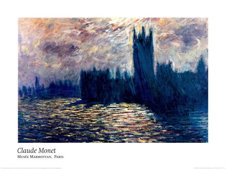 Londres, Le Parlement - Reflet sur la Tamise, 1899-1901 by Claude Monet - 24 X 32 Inches (Offset Lithograph)