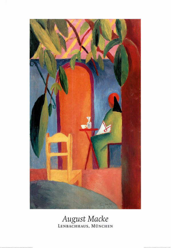 Turkish Cafe II, 1914 by August Macke - 28 X 40 Inches (Offset Lithograph)