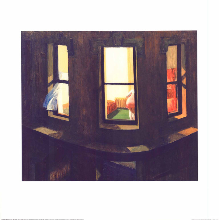 Night Window, 1928 by Edward Hopper - 27 X 27 Inches (Offset Lithograph)