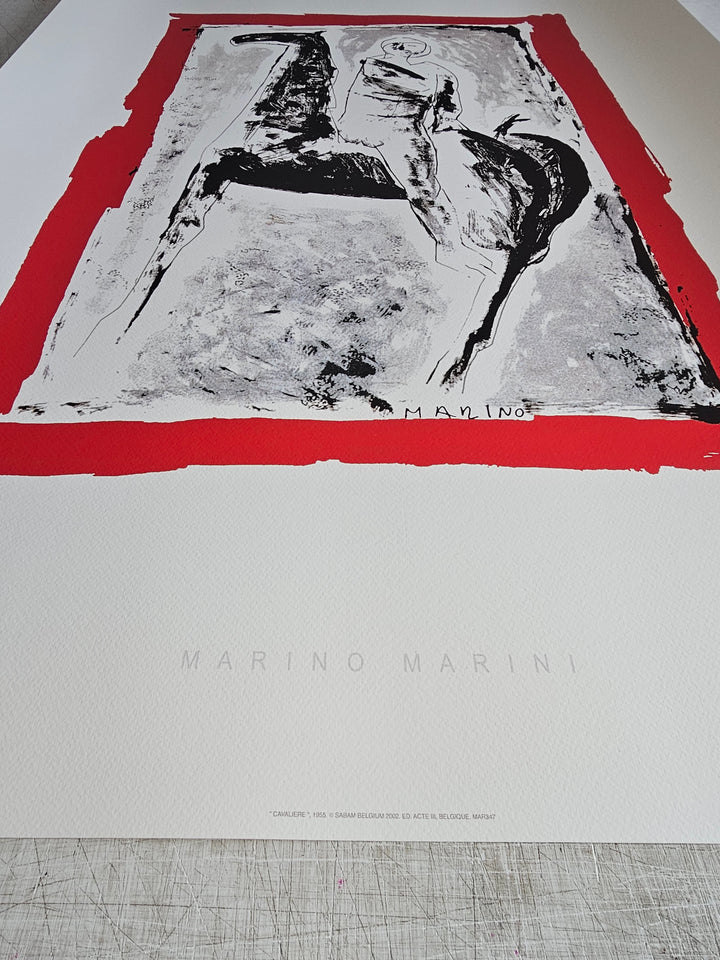 Cavalière, 1955 by Marino Marini - 28 X 40 Inches (Silkscreen / Sérigraphie)