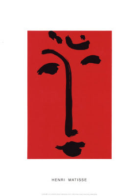 Visage sur Fond Rouge, 1951 by Henri Matisse - 20 X 28 Inches (Silkscreen / Sérigraphie)