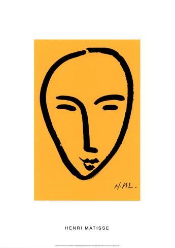 Visage sur Fond Jaune, 1952 by Henri Matisse - 20 X 28 Inches (Silkscreen / Sérigraphie)