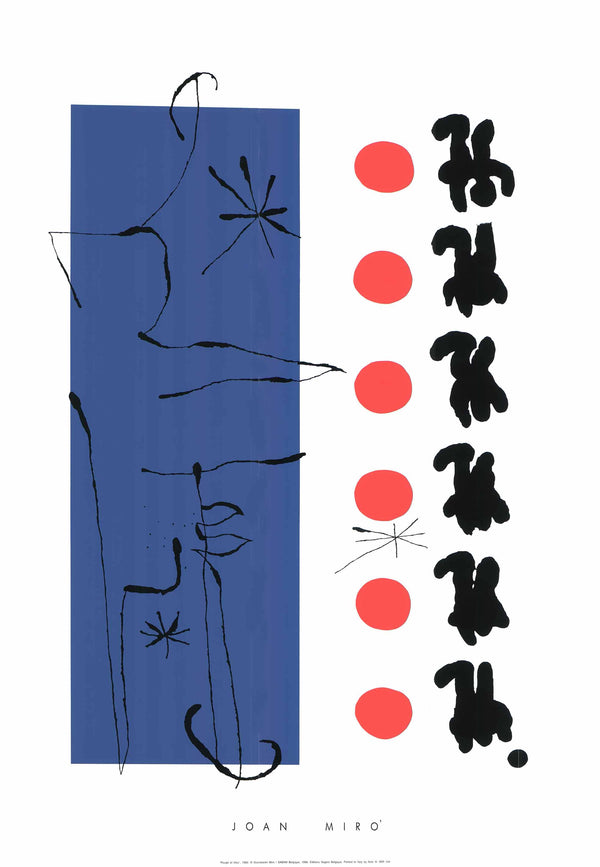 Rouge et Bleu, 1960 by Joan Miro - 28 X 40 Inches (Offset Lithograph)