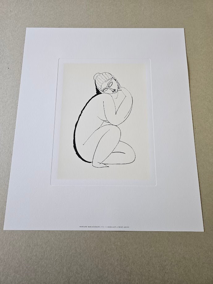 Naked Sitting, 1910-11 by Amedeo Modigliani - 20 X 24 Inches (Silkscreen / Sérigraphie)