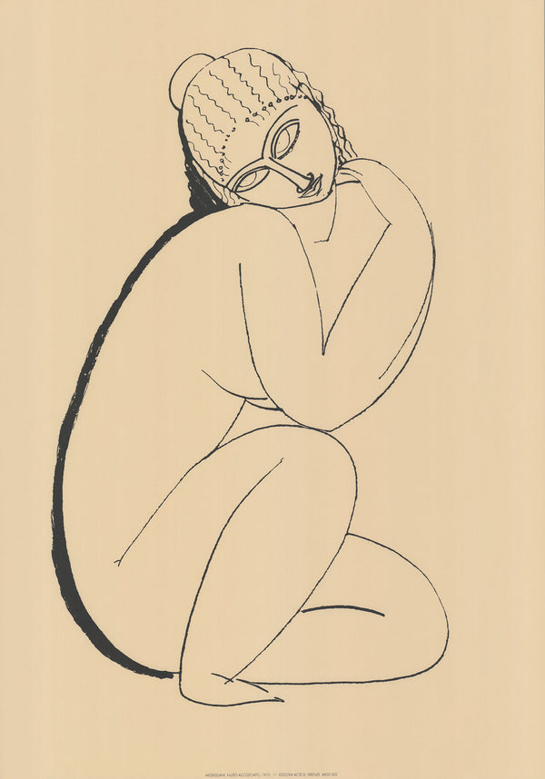 Associated Nude, 1910-1911 by Amedeo Modigliani - 28 X 40 Inches (Silkscreen / Sérigraphie)