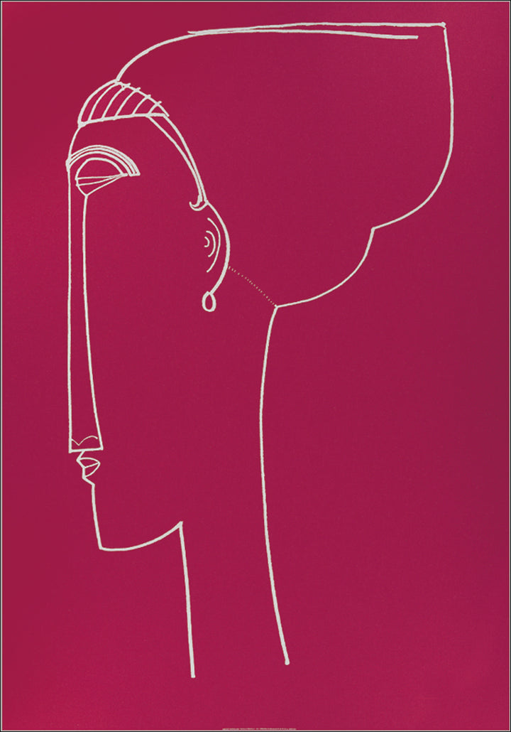 Head of Profile, 1911 by Amedeo Modigliani - 28 X 40 Inches (Silkscreen / Sérigraphie)
