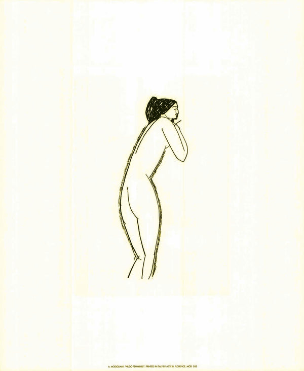 Female Nude by Amedeo Modigliani - 20 X 24 Inches (Silkscreen / Sérigraphie)
