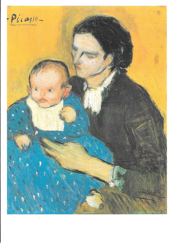 Mother and Child, 1901 by Pablo Picasso - 4 X 6 Inches (10 Postcards)