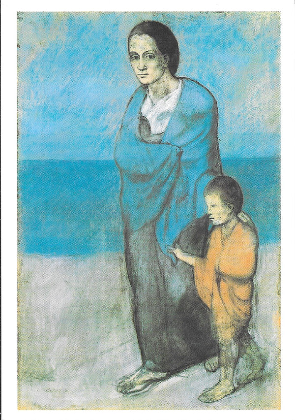 Mother and Child on the Seaside, 1902 by Pablo Picasso - 4 X 6 Inches (10 Postcards)