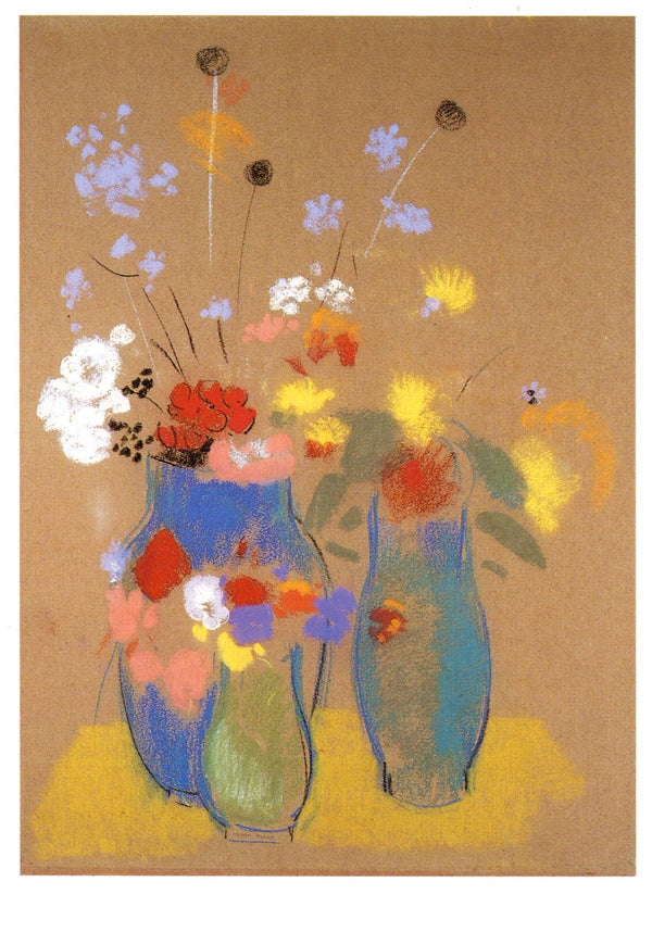 Trois Vases de fleurs by Odilon Redon - 4 X 6 Inches (10 Postcards)
