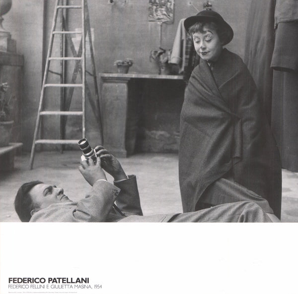 Federico Fellini E. Giulietta Masina, 1954 by Federico Patellani - 26 X 27 Inches (Art Print)