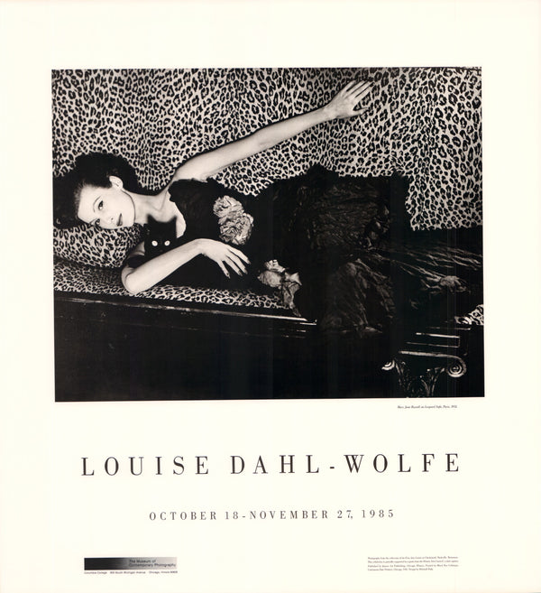 Mary Jane Russell on Leopard Sofa Paris, 1951 by Louise Dahl - 24 X 26 Inches (Art Print)