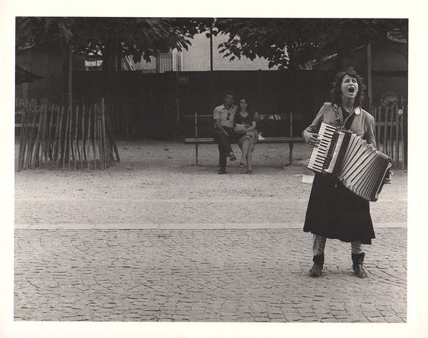 Accordeon Player, Centre Pompidou, Paris 1988 by Victor Macarol - 10 X 12 Inches (Offset Lithograph)