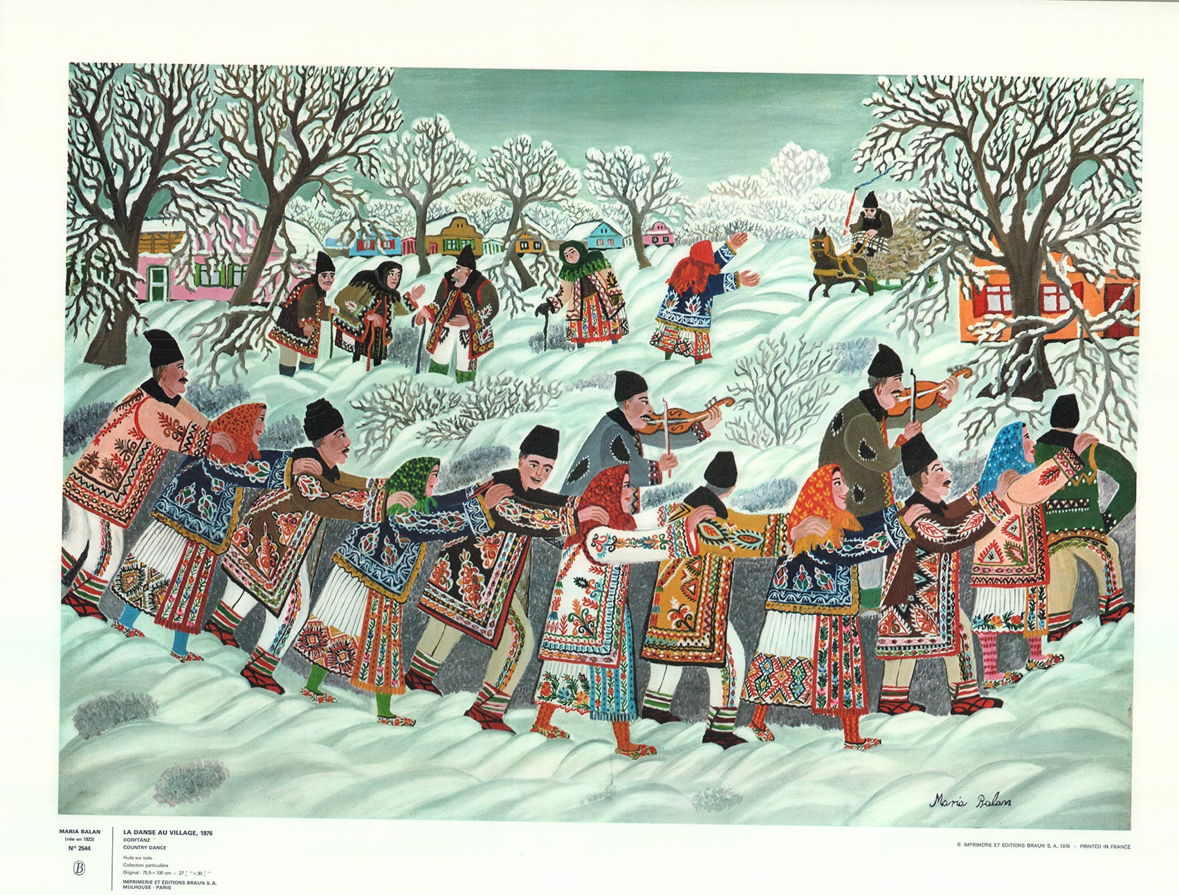 La Danse au Village 1976 by Maria Balan - 19 X 25 Inches (Offset Litho ...
