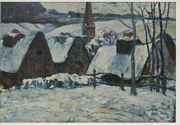 Village Breton sous la Neige by Paul Gauguin - 4 X 6 Inches (10 Postcards)