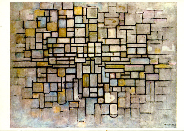 Composition en bleu, gris et rose, 1913 by Piet Mondrian - 4 X 6 Inches (10 Postcards)