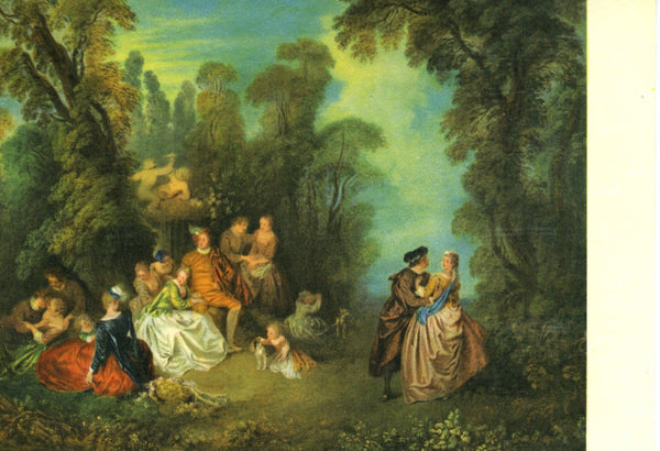 Conversation galante by Jean-Baptiste Pater - 4 X 6 Inches (10 Postcards)