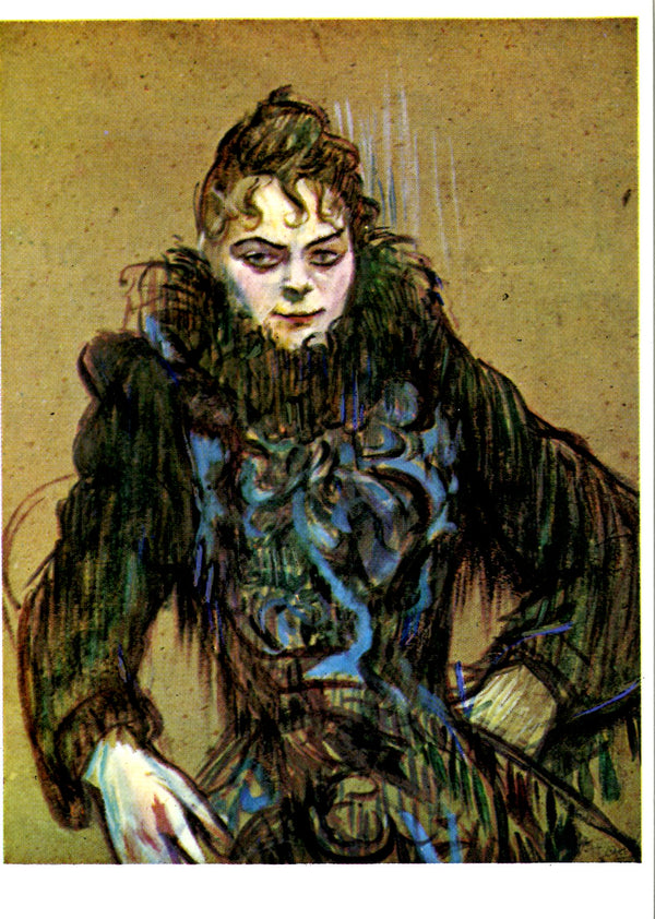 Femme au Boa Noir, 1892 by Henri de Toulouse-Lautrec - 4 X 6 Inches (10 Postcards)