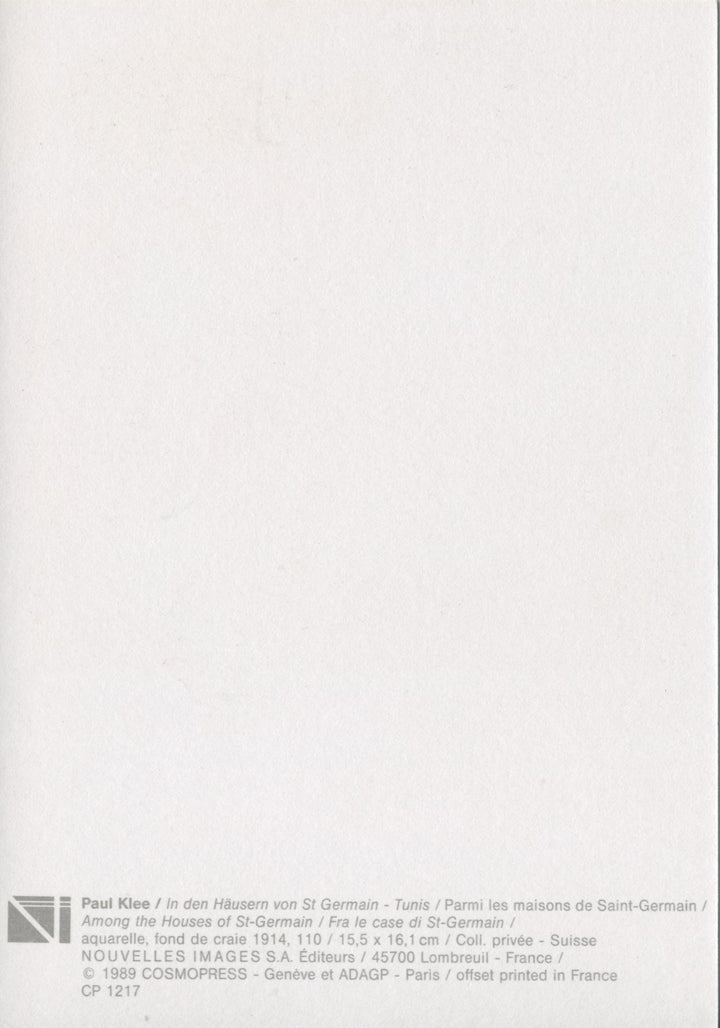 Parmi les Maisons de Saint-Germain by Paul Klee - 4 X 6 Inches (10 Postcards)
