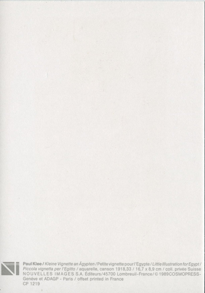 Petite Vignette pour l'Egypte by Paul Klee - 4 X 6 Inches (10 Postcards)