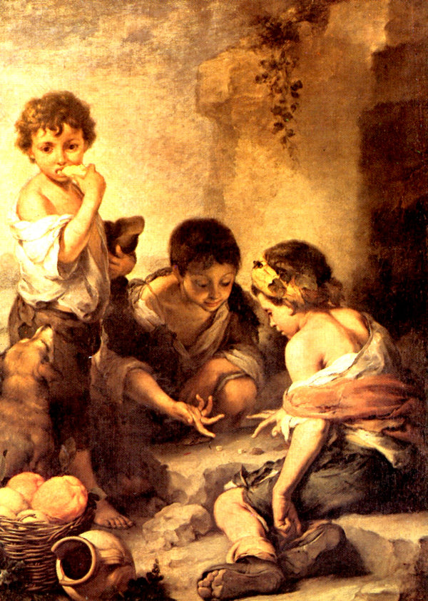 Jeunes mendiants jouant aux dés by Bartolomé Esteban Murillo - 4 X 6 Inches (10 Postcards)