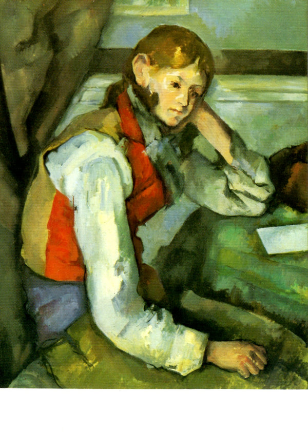 Le jeune homme au gilet rouge by Paul Cézanne - 4 X 6 Inches (10 Postcards)