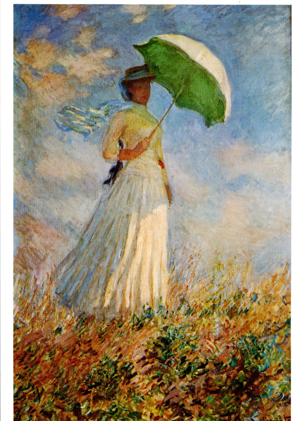 Femme à l'ombrelle tournée vers la droite, 1886 by Claude Monet - 4 X 6 Inches (10 Postcards)