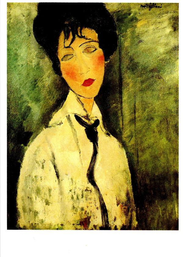 La Femme à la cravate, 1917 by Amedeo Modigliani - 4 X 6 Inches (10 Postcards)